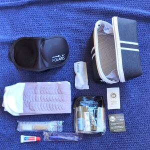 United / Saks Fifth Avenue Travel Amenity Kit with Socks and Eye Mask